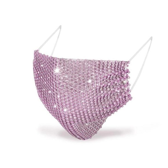 ❤️ NEW 2 Purple Stud Face Mask Beautiful Glam Mask - Picture 3 of 4